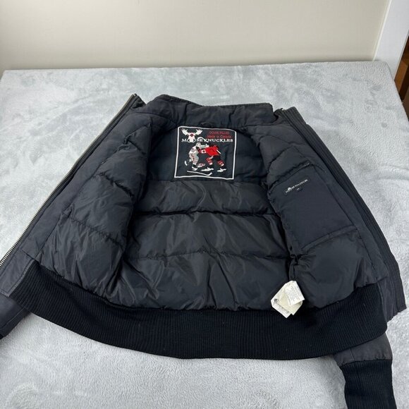 Moose Knuckles Black Bomber Jacket Men’s Size S - Picture 5 of 15